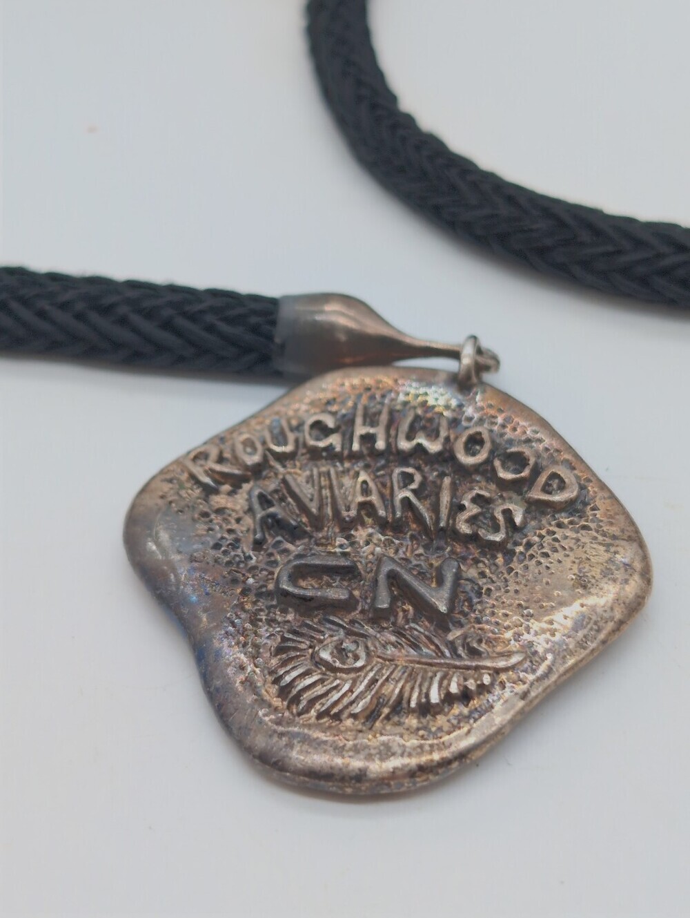 Clifton Nicholson Jr 'Roughwood Aviaries' Bolo Tie Necklace Peacock